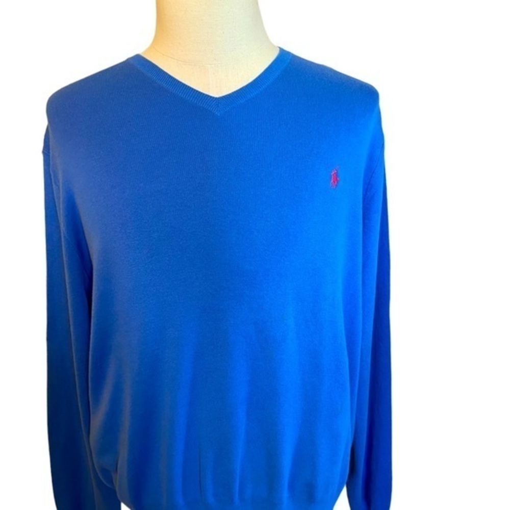 Polo Ralph Lauren crewneck cornflower blue size XL 100 prima cotton sweater